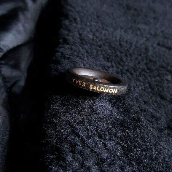 YVES SALOMON ARMY Coat Mens Size 48 Black Single Breasted Lamb Shearling $1825 - Picture 8 of 10